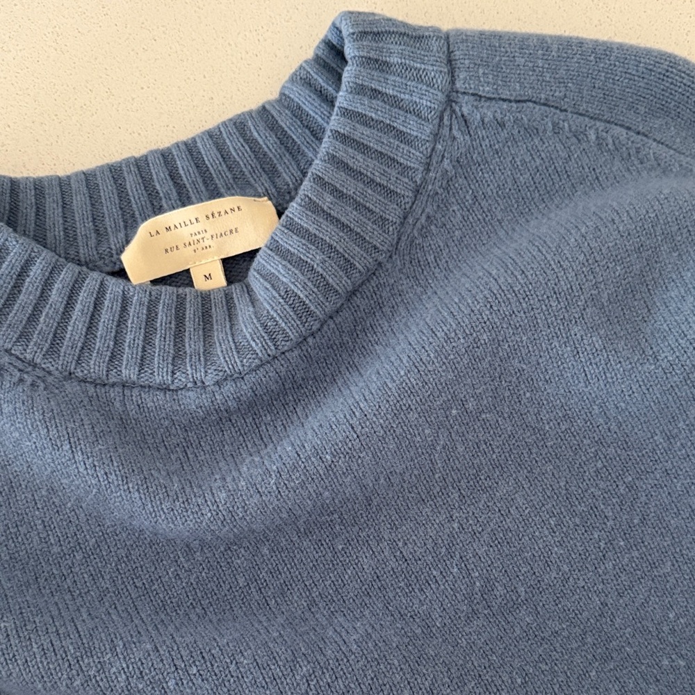 Blue Sezane Crewneck Sweater - Picture 2 of 3